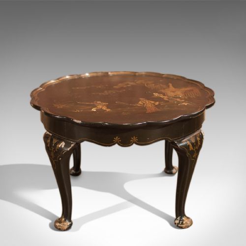 Antique Lacquered Pie Crust Tea Table, C1900