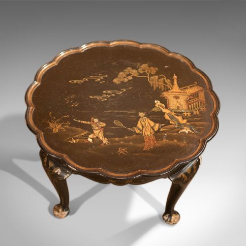 fig 1. Antique Lacquered Pie Crust Tea Table, c1900