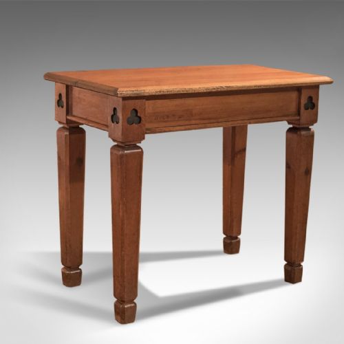 Antique Side Table, Victorian Pitch Pine Alter, C.1860