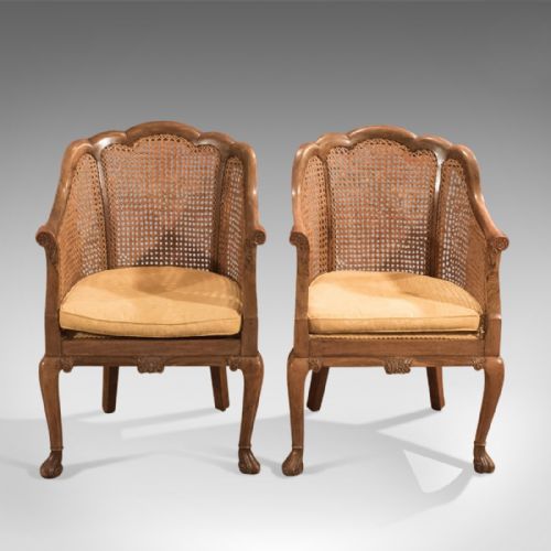 fig 1. Antique Pair of Chairs, Edwardian, Bergere, Conservatory c.1910