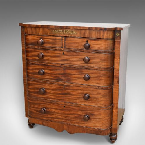 fig 2. Antique Chest Of Drawers, Large, Victorian, Scottish, Mahogany, C.1880