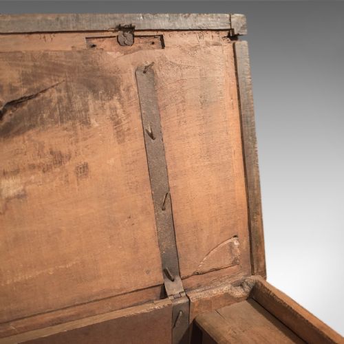 fig 3. Antique Chest, Colonial Hardwood Trunk, Early C19th