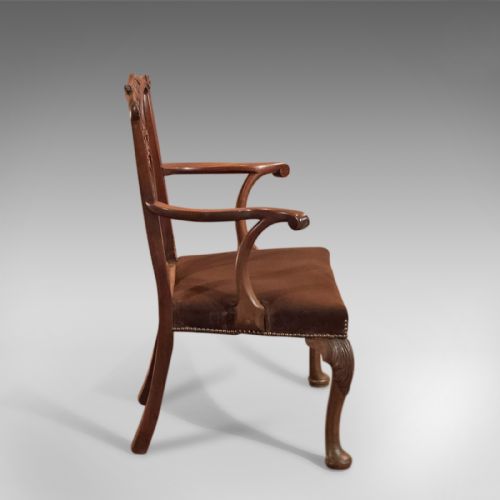 fig 2. Antique Elbow Chair, 19th Century in Chippendale Taste