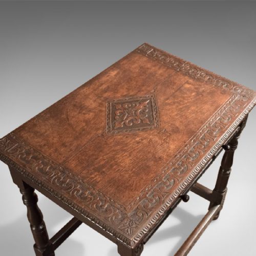 fig 2. Antique Hall Table, Georgian Carved Oak, circa 1800