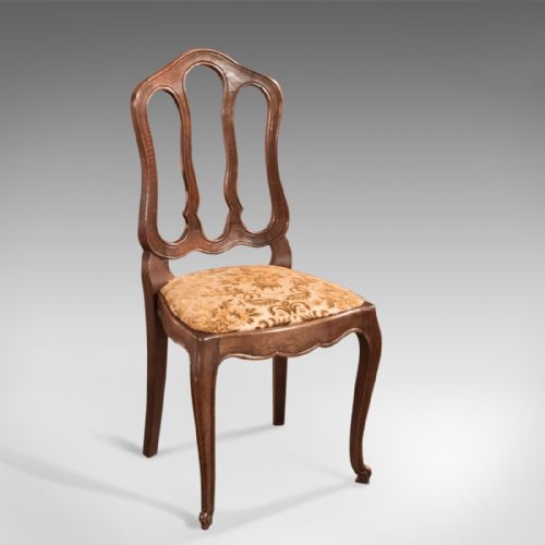fig 1. Set of 6 Antique French Dining Chairs, Country Oak circa 1900