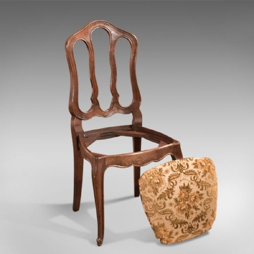 fig 5. Set of 6 Antique French Dining Chairs, Country Oak circa 1900