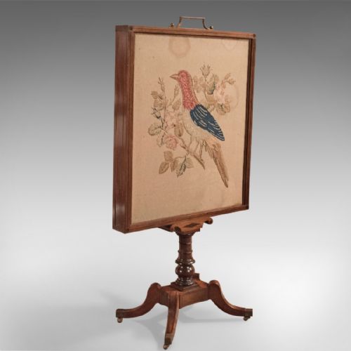 fig 1. Antique Tapestry Display Stand, Regency Mahogany Needlepoint