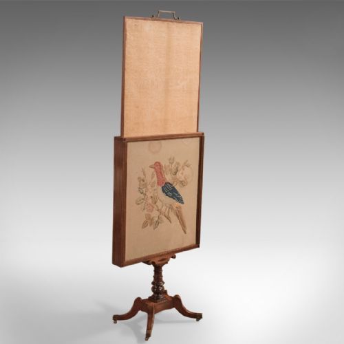 fig 2. Antique Tapestry Display Stand, Regency Mahogany Needlepoint