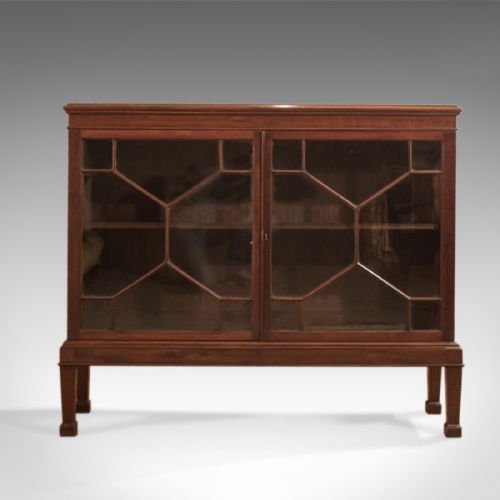 fig 1. Antique Glazed Bookcase, Victorian Walnut c.1880