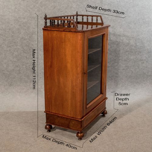 fig 1. Antique Victorian Music Display Cabinet Quality Burr Walnut Generous Size c1870
