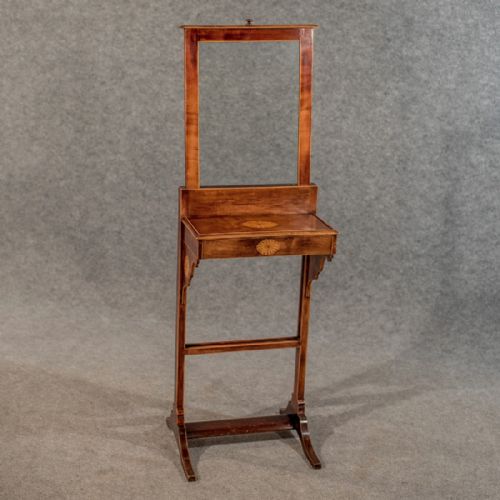 Antique Vanity Valet Wash Stand Edwardian Quality Mahogany Boxwood Inlay C1910