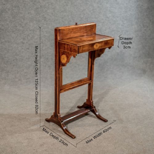 fig 1. Antique Vanity Valet Wash Stand Edwardian Quality Mahogany Boxwood Inlay c1910