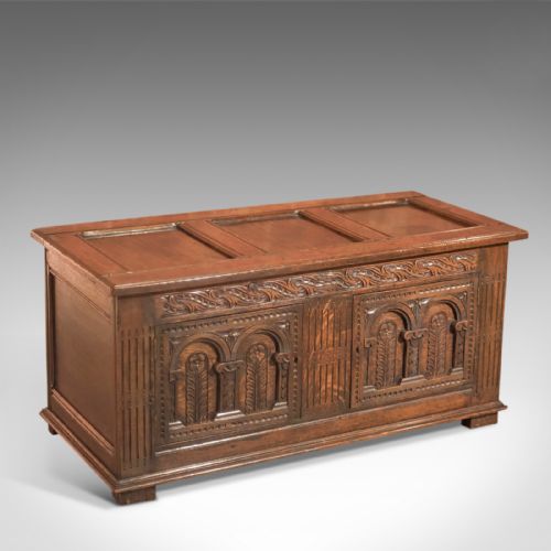 18th Century Antique Coffer, English Oak Furniture