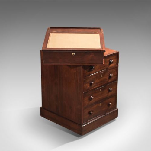 fig 1. Antique Davenport, Victorian Swivel Top Desk