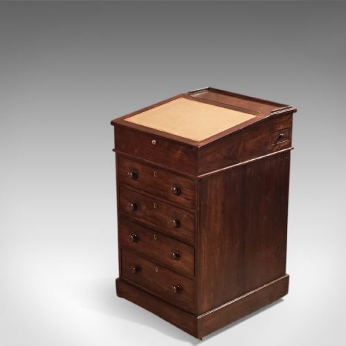fig 2. Antique Davenport, Victorian Swivel Top Desk