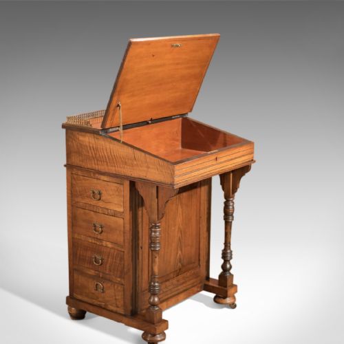 fig 3. Antique Davenport, Victorian Walnut Desk
