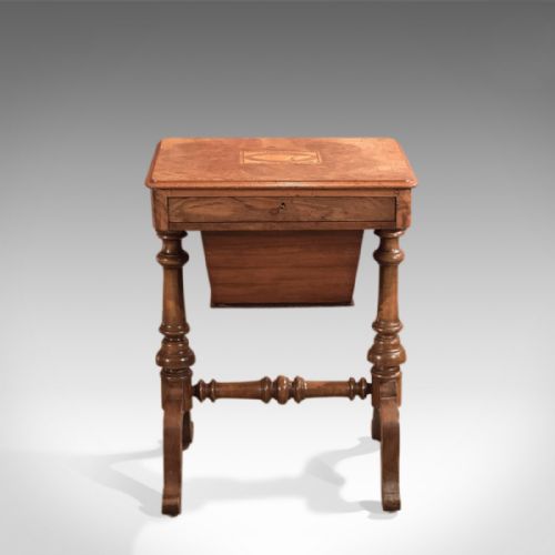 fig 1. Antique Work Table, Victorian Sewing Table c1860