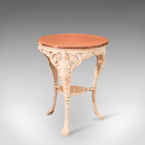 Victorian Cast Iron & Copper Tavern Garden Table