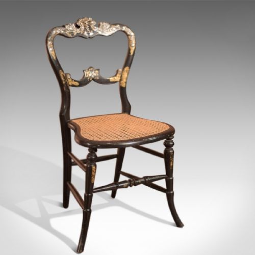 fig 2. Victorian Set of Four Antique Dining Chairs, Lacquered