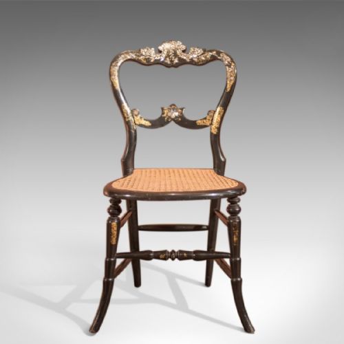 fig 3. Victorian Set of Four Antique Dining Chairs, Lacquered