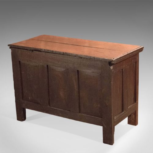 fig 4. 17th Century Oak Panelled Antique Coffer