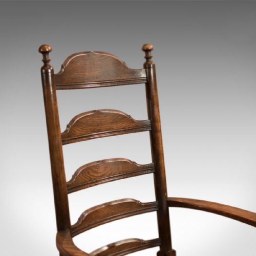 fig 3. Antique Elbow Chair, Dining Ladder-Back c.1900