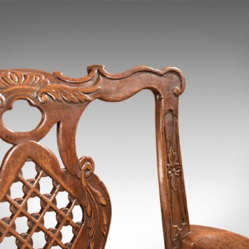 fig 3. 18th Century George III Open Antique Armchair, in the manner of Robert Manwaring