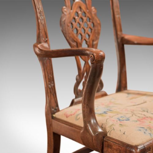 fig 4. 18th Century George III Open Antique Armchair, in the manner of Robert Manwaring