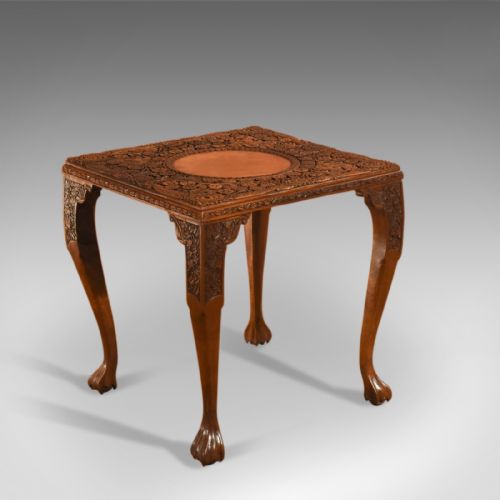 Victorian Carved Indian Tea Table, C.1900