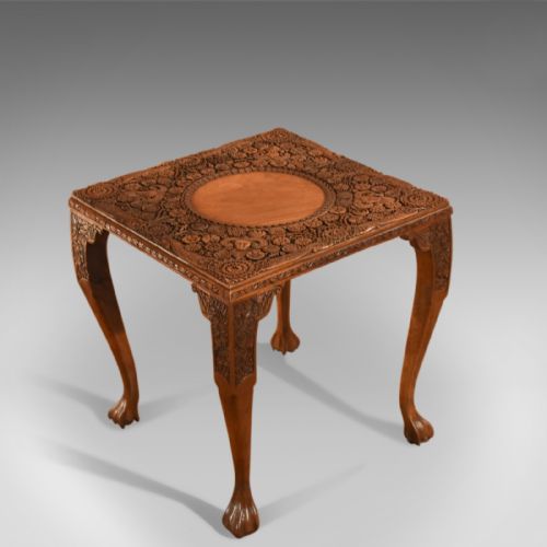 fig 1. Victorian Carved Indian Tea Table, c.1900