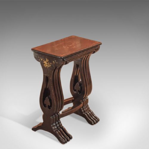 fig 2. Japanned Antique Nest of 4 Tables, Victorian c.1880