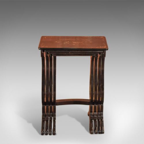 fig 3. Japanned Antique Nest of 4 Tables, Victorian c.1880