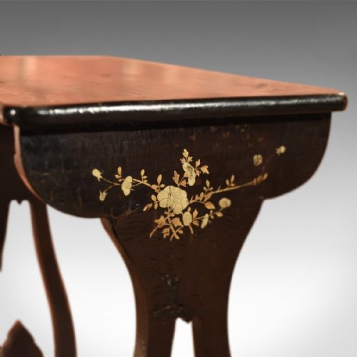 fig 4. Japanned Antique Nest of 4 Tables, Victorian c.1880