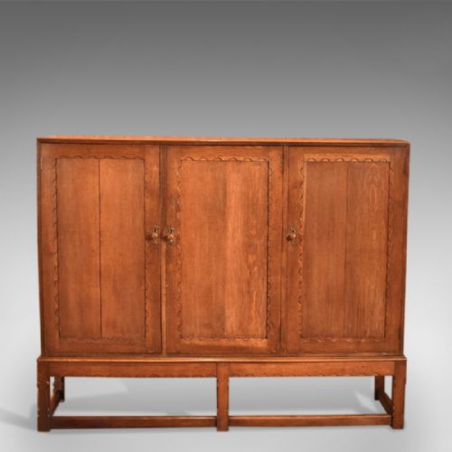 fig 1. Arts & Crafts Oak Larder Antique Cabinet, c.1900