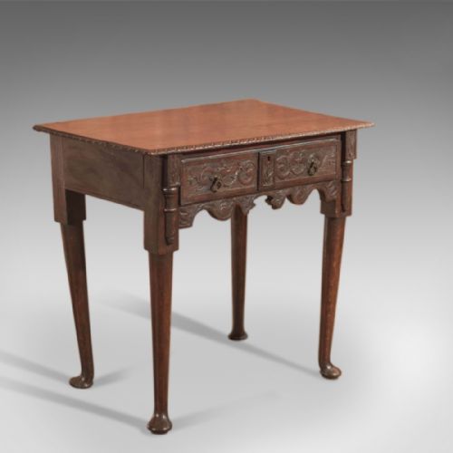 Antique Lowboy, Georgian Oak Table, C.1750
