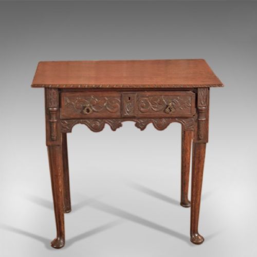 fig 1. Antique Lowboy, Georgian Oak Table, c.1750