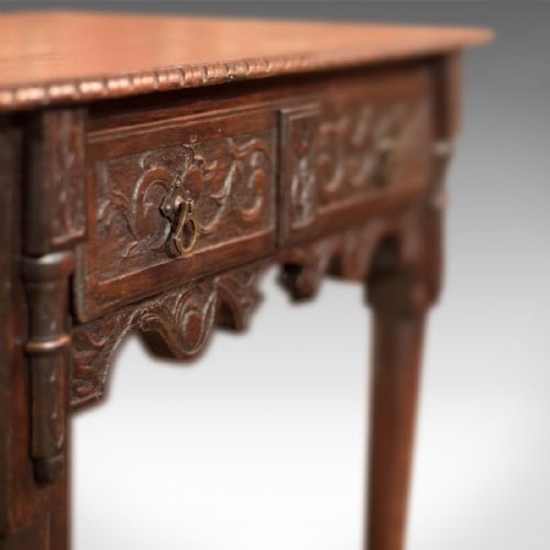 fig 3. Antique Lowboy, Georgian Oak Table, c.1750