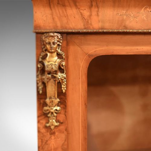 fig 1. Antique Pier Cabinet, Victorian Burr Walnut c.1850