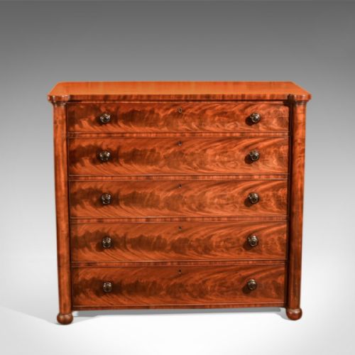 fig 2. Victorian Antique Secretaire Chest of Drawers, c.1850