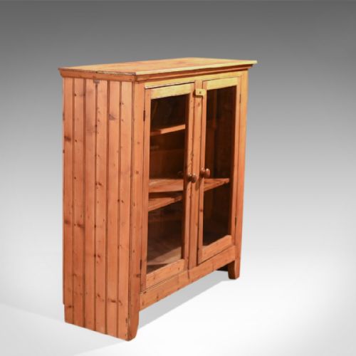 fig 2. Two Door Antique Bookcase, Victorian Pine Glazed c.1900