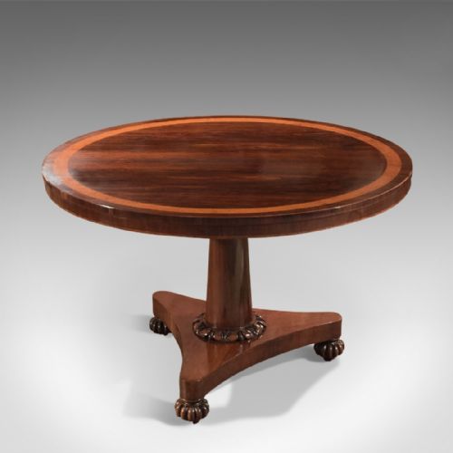 fig 3. Antique Breakfast Table, William IV Rosewood Tilt Top