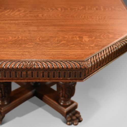fig 2. Antique Centre Table, Victorian Dining, Oak c.1850
