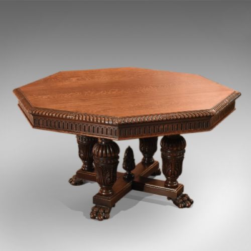 fig 3. Antique Centre Table, Victorian Dining, Oak c.1850