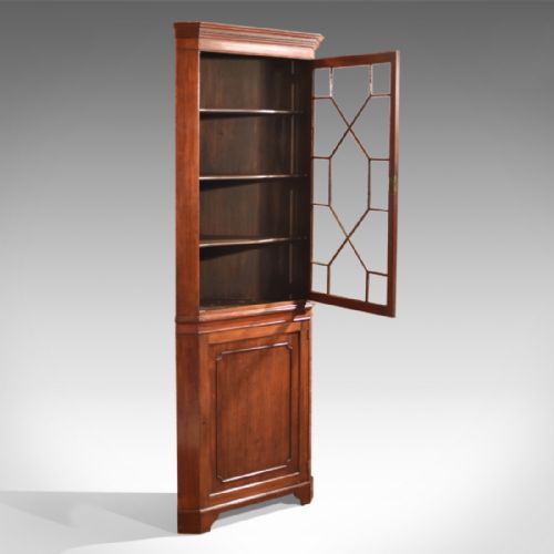 fig 1. Edwardian Tall Glazed Antique Corner Cabinet, c.1910