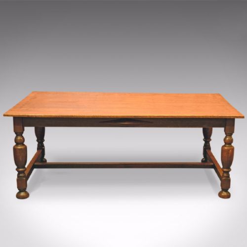 fig 1. Large Antique Kitchen Table, Victorian Dining Oak c.1900