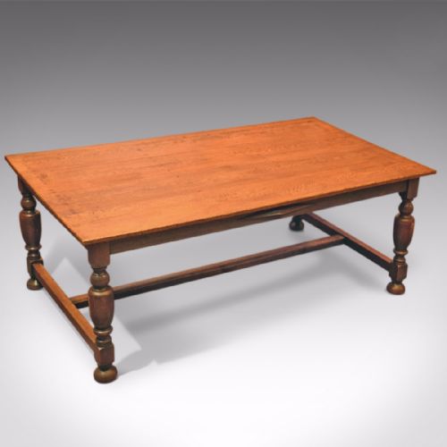 fig 2. Large Antique Kitchen Table, Victorian Dining Oak c.1900