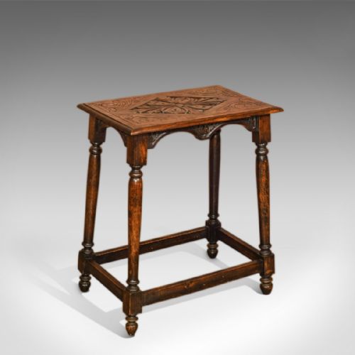 Antique Occasional Table, Late Victorian Oak C.1890