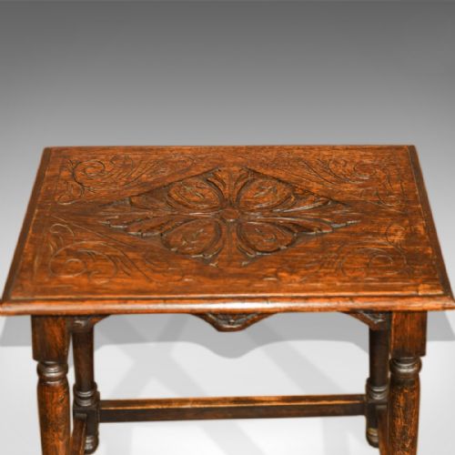 fig 3. Antique Occasional Table, Late Victorian Oak c.1890