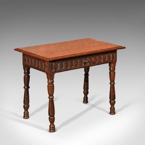 Victorian Oak Antique Side Table, C.1860
