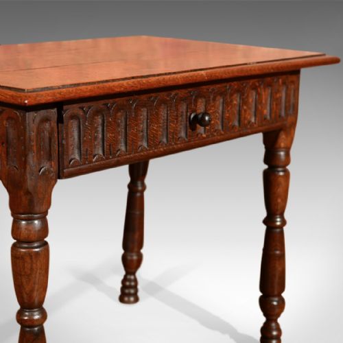 fig 3. Victorian Oak Antique Side Table, c.1860